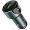 HOCO Z42 Light road dual port digital display PD20W+QC3.0 car charger, Gray