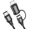 HOCO X50 2-in-1 Exquisito PD charging data cable Black