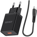 Jokade Wall Charger with Cable USB to Type-C Single Port 5A JB022, Black 