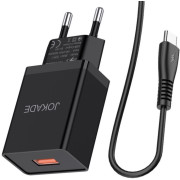 Jokade Wall Charger with Cable USB to Type-C Single Port 5A JB022, Black 