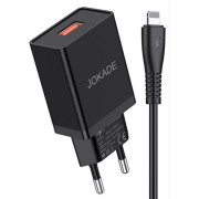 Jokade Wall Charger with Cable USB to Lightning Single Port 5A JB022, Black 
