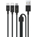 ttec Cable Trio USB to Type-C, Lightning, Micro-USB 2.1A (1.2m), Black 