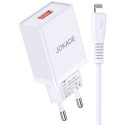 Jokade Wall Charger with Cable USB to Lightning Single Port 5A JB022, White 