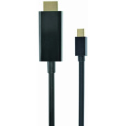 CABLU video GEMBIRD, adaptor Mini-DisplayPort (T) la HDMI (T), 1.8m,rezolutie maxima 4K UHD (3840 x 2160) la 30 Hz, negru, CC-mDP-HDMI-6