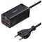Universal Home Charger Baseus GaN3 Pro Desktop, 4xUSB (2C + 2U), 100W, Cable included (Type-C - Type-C, 1m), Cable length: 1,5m, Black CCGP000101