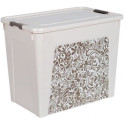 124059 Container universal pentru depozitare ALEANA Smart Box cu decor Home 40.0 l, 49x32x39 cm