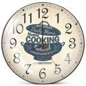 Clock Wall Esperanza MARSEILLE  EHC018M White,  30 cm, (text: Home Cooking), plastic frame, Quiet movement, hook for easy installation, Power: 1x AA battery (not included)