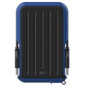 2.5" External HDD 5.0TB (USB3.2)  Silicon Power Armor A66, Black/Blue, Rubber + Plastic, Military-Grade Protection MIL-STD 810G, IPX4 waterproof, Advanced internal suspension system keeps the hard drive safe from drops and bumps