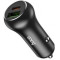 USB Car Charger - HOCO Z38 Resolute, 1 x USB + 1 x USB-C charger, USB-A: 18W / USB-C: 20W, Total output: 38W, up to PD3.0 / QC3.0, Black
