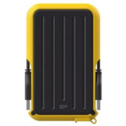 2.5" External HDD 4.0TB (USB3.2)  Silicon Power Armor A66, Black/Yellow, Rubber + Plastic, Military-Grade Protection MIL-STD 810G, IPX4 waterproof, Advanced internal suspension system keeps the hard drive safe from drops and bumps