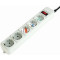 Surge Protector Gembird SPG3-B-10C, 5 Sockets, 3m, up to 250V AC, 16 A, safety class IP20, Grey
