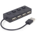 USB 2.0 Hub 4-port with switches, Gembird UHB-U2P4-05, Black