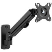 Monitor wall mount arm for 1 monitor up to 27"  Gembird MA-WA1-01, Adjustable wall display mounting arm (rotate, tilt, swivel),  VESA 75/100, up to 9 kg, black