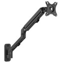 Monitor wall mount arm for 1 monitor up to 27"  Gembird MA-WA1-02, Adjustable wall display mounting arm (rotate, tilt, swivel),  VESA 75/100, up to 9 kg, black