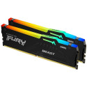 64GB DDR5-5600MHz  Kingston FURY Beast RGB (Kit of 2x32GB) (KF556C40BBAK2-64), CL40-40-40, 1.25V, Blk