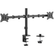 Table/desk 2-display mounting arm Gembird (rotate,tilt,swivel),17”-32”,up to 9 kg,VESA:75x75,100x100.