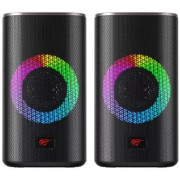 Gaming Speakers Havit SK212, 2x2.5" drivers, 2x3W RMS, 4Ohm, 3.5mm/BT, RGB, Black