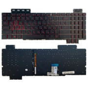Keyboard Asus FX504 FX505 FX705 FX80 FX86 series w/Backlit w/o frame "ENTER"-small ENG/RU Black Original