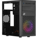2E Computer Case BASIS RD850, 1xUSB3.0, 2xUSB2.0, 1x120mm ARGB fan, Acrylic Side Panel, mATX, Black