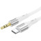 HOCO UPA22 Type-C silicone digital AUX cable White
