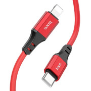 HOCO X86 silicone charging cable Type-C to Lighting Red