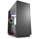 Sharkoon PURE STEEL Black RGB  ATX Case, with Side Panel of Tempered Glass, without PSU, Tool-free, Pre-Installed Fans: Bottom 3x120mm A-RGB LED, Rear 1x120mm A-RGB LED, ARGB Controller, GPU holder, 3x3.5"/5x2.5", 2xUSB3.0,1xAudio, 1xMic, Bottom dust filt