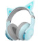 Edifier G5BT CAT Blue / Bluetooth Gaming On-ear headphones with microphone, RGB, 3.5mm / Bluetooth V5.2, Playback time 20 hours (light on); 36 hours (light off), Cute detachable cat ear with hall sensors, foldable design
