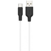 Cable USB to USB-C HOCO X21 Plus, 2m, Black/White, up to 3.0A, Charching Data Cable, Outer material: Silicone