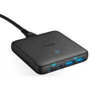 USB Charger Anker Ultra Slim PowerPort 543 Atom 65W, PowerDelivery, 2x USB-C, 2x USB-A, PowerIQ 3.0, Fast Charge, black