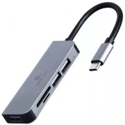 Gembird UHB-CM-CRU3P1U2P2-01, USB Type-C 3-port USB hub (USB3.1 + USB 2.0) with card reader