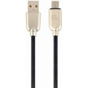 Gembird CC-USB2R-AMmBM-2M Black, USB2.0/Micro-USB Premium Rubber - 2m, USB 2.0 A-plug to Micro-USB plug, blister