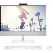All-in-One PC - 27" HP AiO 27-cr0017ci 27" FHD IPS Non-Touch, AMD Ryzen 3 7320U, 8GB LPDDR5 5500 (onboard), 512Gb M.2 PCIe NVMe SSD, AMD Integrated Graphics, CR, HD Cam, WiFi6 2x2 + BT5.2, HDMI, LAN, Wired USB Keyboard and Mouse, FreeDos, Shell White.