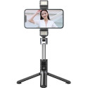 Bluetooth Selfie Stick Remax, Tripod P13, Dual Light, Black