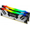 64GB (Kit of 2*32GB) DDR5-6000 Kingston FURY® Renegade Silver DDR5 RGB, PC48800, CL32, 1.35V, 2Rx8, Auto-overclocking, Symmetric SILVER Large heat spreader, Dynamic RGB effects featuring Kingston FURY Infrared Sync technology, Intel XMP 3.0 Ready (Extre