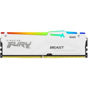 16GB DDR5-5600  Kingston FURY® Beast DDR5 White RGB EXPO , PC44800, CL36, 1.25V, 1Rx8, Auto-overclocking, Asymmetric WHITE Large heat spreader, Dynamic RGB effects featuring HyperX Infrared Sync technology, AMD® EXPO v1.0 and Intel® Extreme Memory Profile