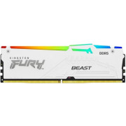 16GB DDR5-5600 Kingston FURY® Beast DDR5 White RGB EXPO , PC44800, CL36, 1.25V, 1Rx8, Auto-overclocking, Asymmetric WHITE Large heat spreader, Dynamic RGB effects featuring HyperX Infrared Sync technology, AMD® EXPO v1.0 and Intel® Extreme Memory Profile