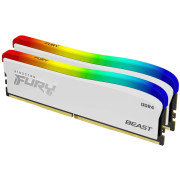 16GB (Kit of 2*8GB) DDR4-3600  Kingston FURY® Beast DDR4 White RGB Special Edition, PC28800, 1Rx8, CL17, 1.35V, Auto-overclocking, Asymmetric WHITE heat spreader, Dynamic RGB effects featuring Kingston FURY Infrared Sync technology, Intel XMP Ready (Extre