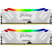 32GB (Kit of 2*16GB) DDR5-6400  Kingston FURY® Renegade White DDR5, PC51200, CL32, 1.35V, 1Rx8, Auto-overclocking, Symmetric WHITE Large heat spreader, Intel XMP 3.0 Ready  (Extreme Memory Profiles)