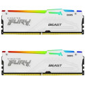 32GB (Kit of 2*16GB) DDR5-6000  Kingston FURY® Beast DDR5 White RGB EXPO, PC48000, CL36, 2Rx8, 1.35V, Auto-overclocking, Asymmetric WHITE Large heat spreader, Dynamic RGB effects featuring HyperX Infrared Sync technology, AMD® EXPO v1.0 and Intel® Extreme