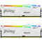 32GB (Kit of 2*16GB) DDR5-6000 Kingston FURY® Beast DDR5 White RGB EXPO, PC48000, CL36, 2Rx8, 1.35V, Auto-overclocking, Asymmetric WHITE Large heat spreader, Dynamic RGB effects featuring HyperX Infrared Sync technology, AMD® EXPO v1.0 and Intel® Extreme