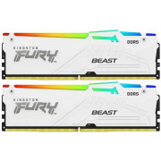 32GB (Kit of 2*16GB) DDR5-5600  Kingston FURY® Beast DDR5 White RGB EXPO, PC44800, CL36, 2Rx8, 1.25V, Auto-overclocking, Asymmetric WHITE Large heat spreader, Dynamic RGB effects featuring HyperX Infrared Sync technology, AMD® EXPO v1.0 and Intel® Extreme
