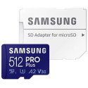 512GB MicroSD (Class 10) UHS-I (U3) +SD adapter, Samsung PRO Plus MB-MD512SA (R/W:180/130MB/s)