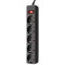 Surge Protector 5 Sockets, 1.8m, Sven SF-05E, Black, flame-retardant material