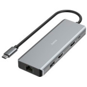 Hama USB-C-Hub CONNECT2Media, Multiport, 9 Ports, 2x HDMI™, USB-A, USB-C, LAN