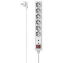 Hama 223152 Power Strip, 6-Way, Overvoltage Protection, Switch, 1.4 m, white