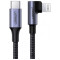 UGREEN Cable Type-C to Lightning 3A, 1.5m, Angled Braided US305, Black