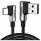 UGREEN Cable USB Type-C to Type-C 3.0, 90-Degree Angled US334 3A, 2m, Black