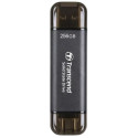 .256TB  Transcend Portable SSD ESD310C Black, USB-A/C 3.2 (71.3x20x7.8 mm, 11g, R/W:1050/950 MB/s)