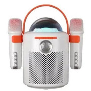 Portable Karaoke Set With 2 Microphone and Speaker Y11, 10W, White 