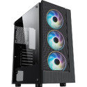 2E GAMING Case Virtus G3301, 1xUSB 3.0, 2xUSB 2.0, 3x120mm ARGB, TG Side Panel, ATX, black